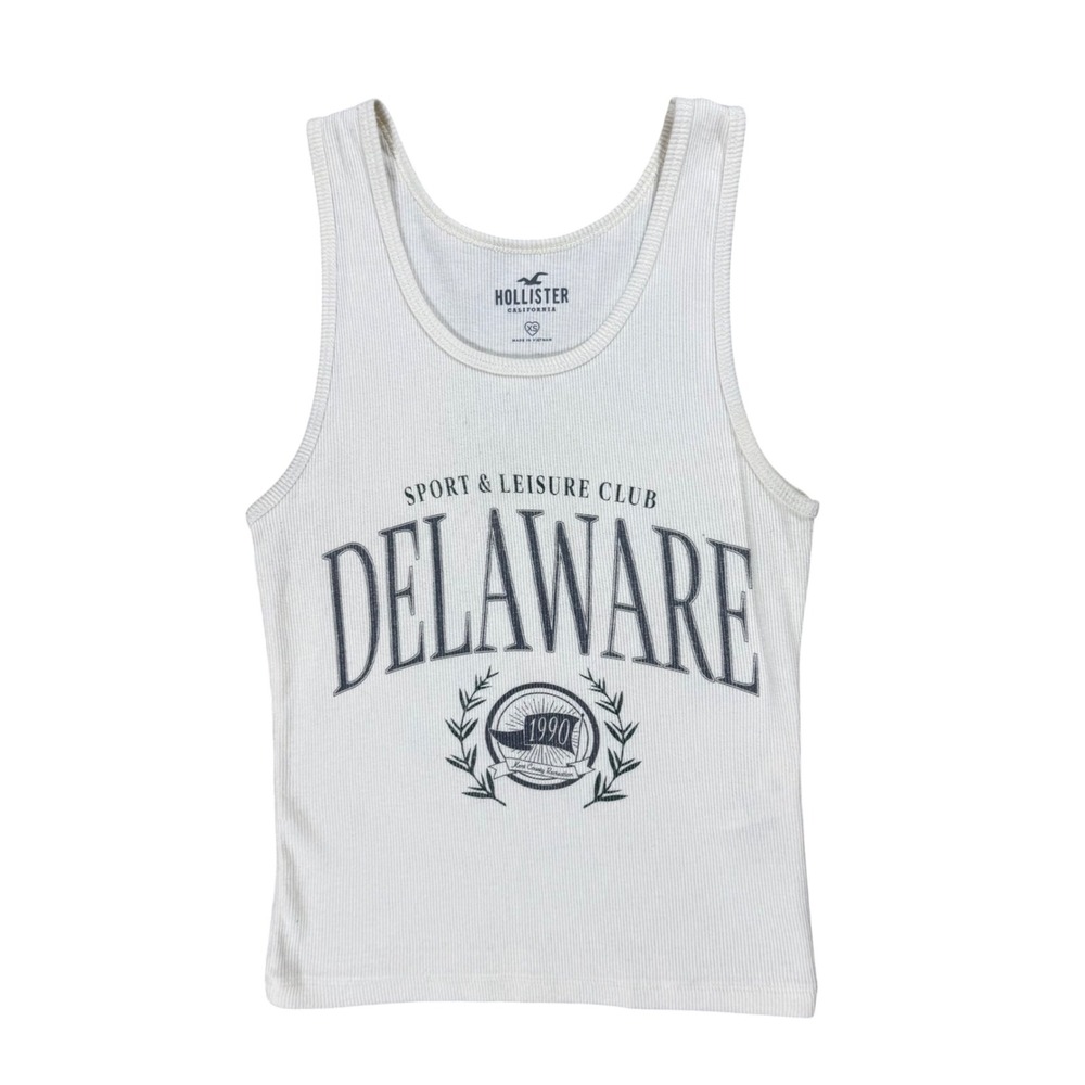 XS Delaware Sport & Leisure Club Ribbed Tank Top Cream Beach Summer Hiking